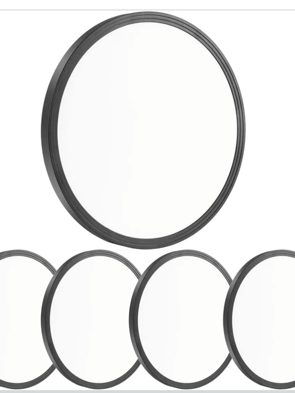 Round Black Wall Mirror - Contemporary Decorative Accent